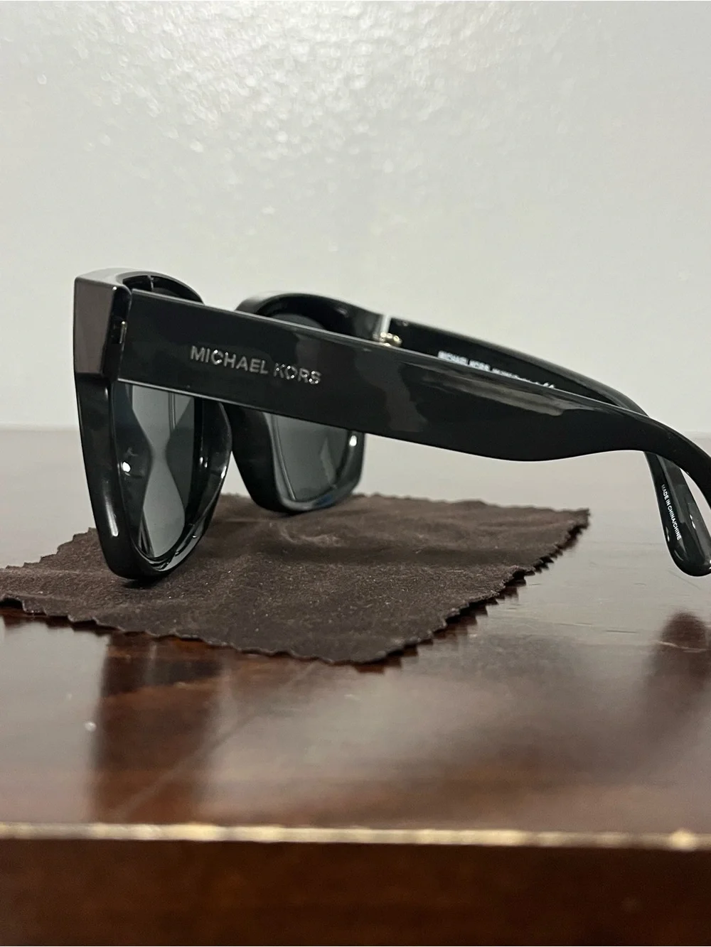 Michael Kors Black Oversized Cat-Eye Sunglasses with Stud Accents